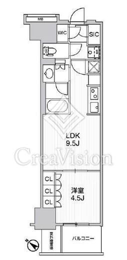 WORVE横浜伊勢佐木町　806号室　間取り
