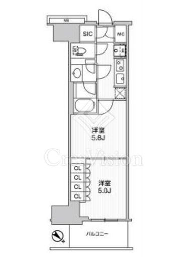 WORVE横浜伊勢佐木町　915号室　間取り