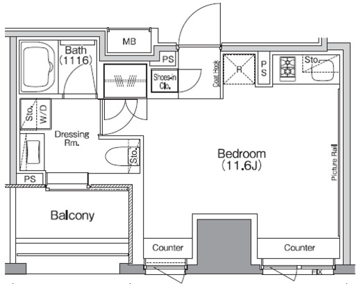 ザ・パークハビオSOHO横浜関内　804号室　間取り
