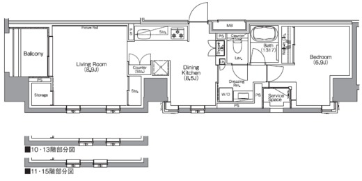 ザ・パークハビオSOHO横浜関内　906号室　間取り