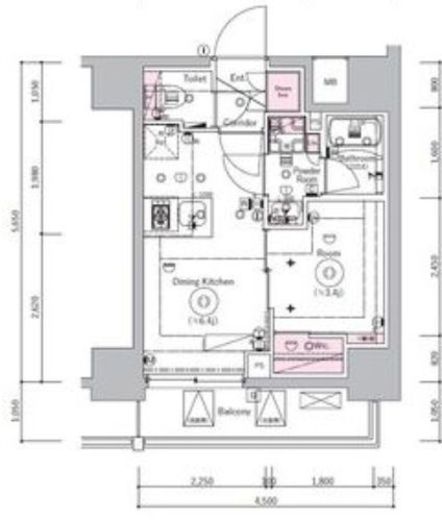 SYFORME YOKOHAMA-BANDOBASHI (シーフォルム横浜阪東橋)　503号室　間取り