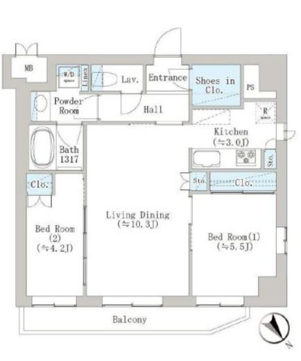 Breeze横浜公園　803号室　間取り