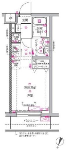 ルゼール新綱島　207号室　間取り