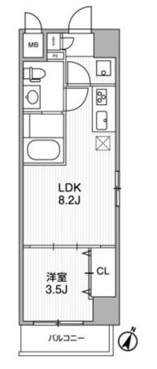 ROOTs Yokohama Yoshinocho (ルーツ横浜吉野町)　503号室　間取り