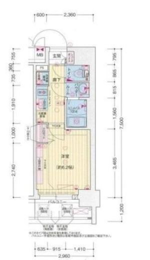 プレサンス横浜鶴見市場シュネル　1006号室　間取り