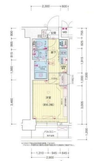 プレサンス横浜鶴見市場シュネル　605号室　間取り
