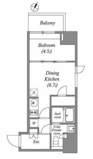 ラクレイス横濱関内　1012号室　間取り