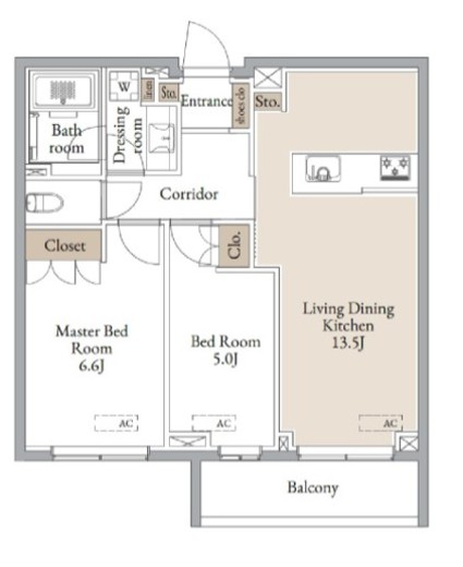 CLARITIA YOKOHAMA TAMMACHI (クラリティア横濱反町)　202号室　間取り