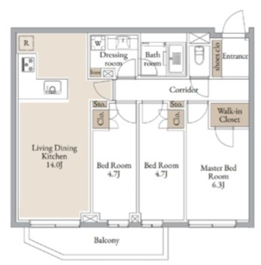 CLARITIA YOKOHAMA TAMMACHI (クラリティア横濱反町)　306号室　間取り