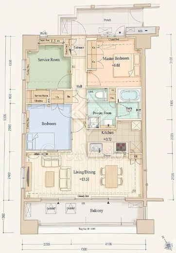 プロスタイル横浜馬車道　5F1号室　間取り