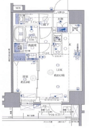 ブリシア横濱石川町　1105号室　間取り