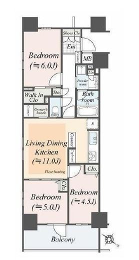 ブリシア横濱石川町　406号室　間取り
