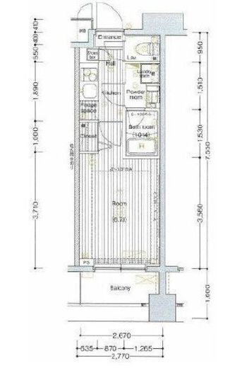 エル・グランジュテ横濱　1102号室　間取り