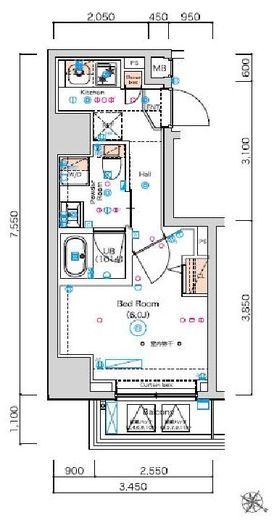 SQUARE CITY YOKOHAMA ODORIKOEN AZ (スクエアシティ横濱大通り公園AZ)　403号室　間取り