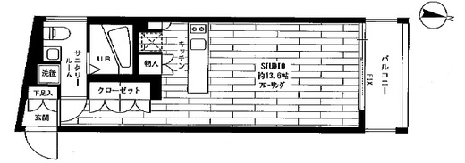 グランドコンシェルジュ都立大学　307号室　間取り
