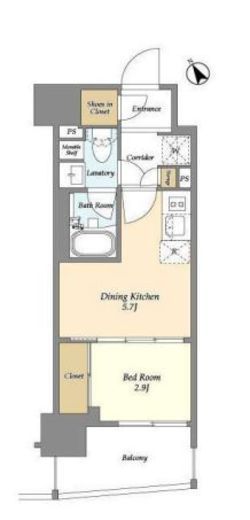 テラス横浜鶴見　709号室　間取り