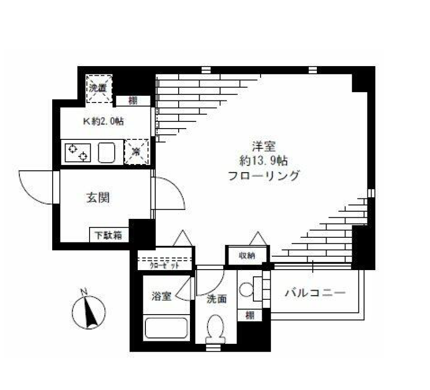 ＦＬＥＧ目黒平町　024号室　間取り