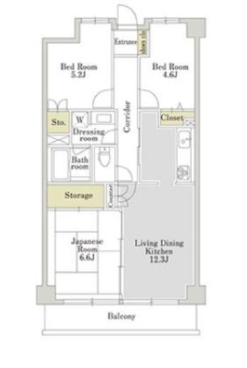 アーバンパーク三ツ池公園　S-402号室　間取り