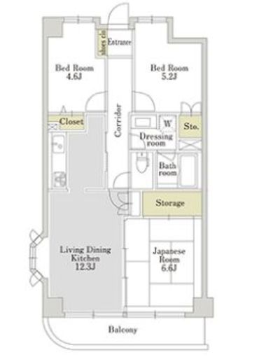 アーバンパーク三ツ池公園　S-501号室　間取り