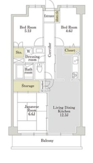 アーバンパーク三ツ池公園　S-408号室　間取り