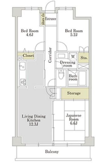 アーバンパーク三ツ池公園　S-307号室　間取り