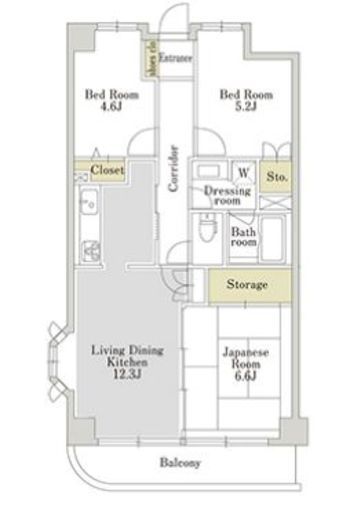 アーバンパーク三ツ池公園　S-601号室　間取り