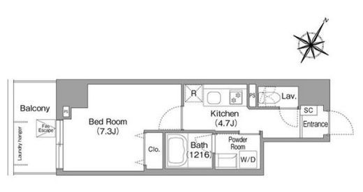 コンフォリア・リヴ関内　202号室　間取り