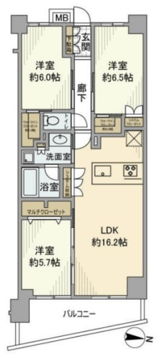 ヴェレーナ鶴見　4F1号室　間取り
