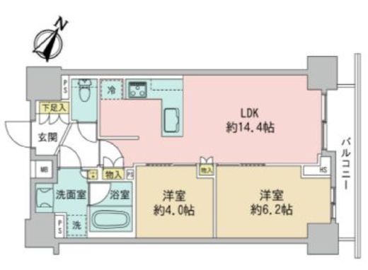 オープンレジデンシア横浜　5F1号室　間取り