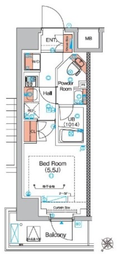 エストゥルース横浜蒔田　605号室　間取り
