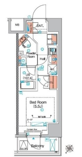 エストゥルース横浜蒔田　606号室　間取り