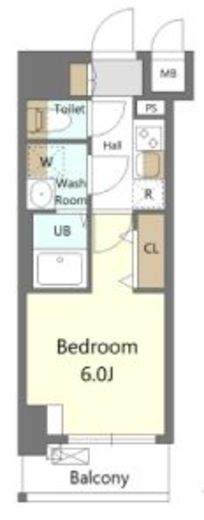 S-RESIDENCE横濱吉野町burgeon (エスレジデンス横濱吉野町バージョン)　905号室　間取り