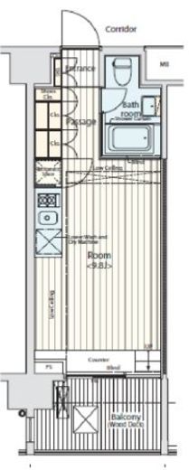 イプセ学芸大学　203号室　間取り