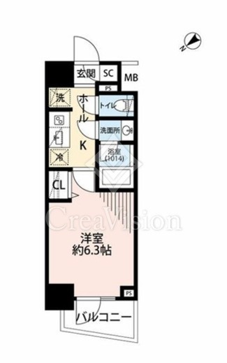 プレール・ドゥーク横濱浅間町　905号室　間取り