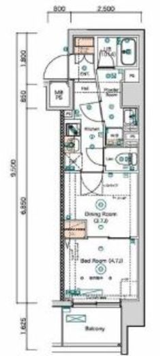 スクエアシティ鶴見市場　412号室　間取り