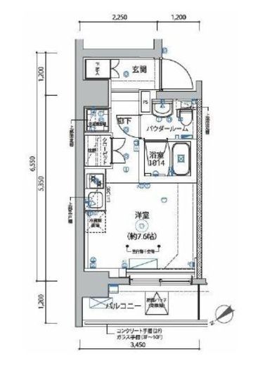 RELUXIA横濱反町 (リルシア横濱反町)　601号室　間取り