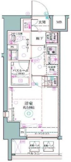 クレヴィスタ阪東橋Ⅱ　410号室　間取り