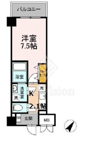 TRE LUCE横濱関内　1003号室　間取り