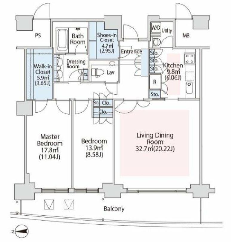 ラ・トゥール汐留　4608号室　間取り