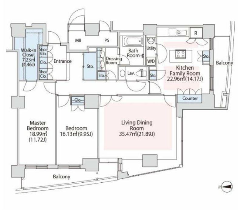 ラ・トゥール汐留　4806号室　間取り