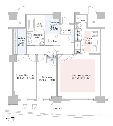 ラ・トゥール汐留　4608号室　間取り