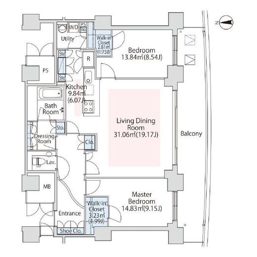 ラ・トゥール汐留　4805号室　間取り
