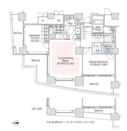 ラ・トゥール汐留　4909号室　間取り
