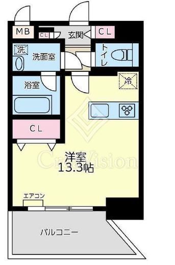 ウェルカーサ横浜中央　503号室　間取り