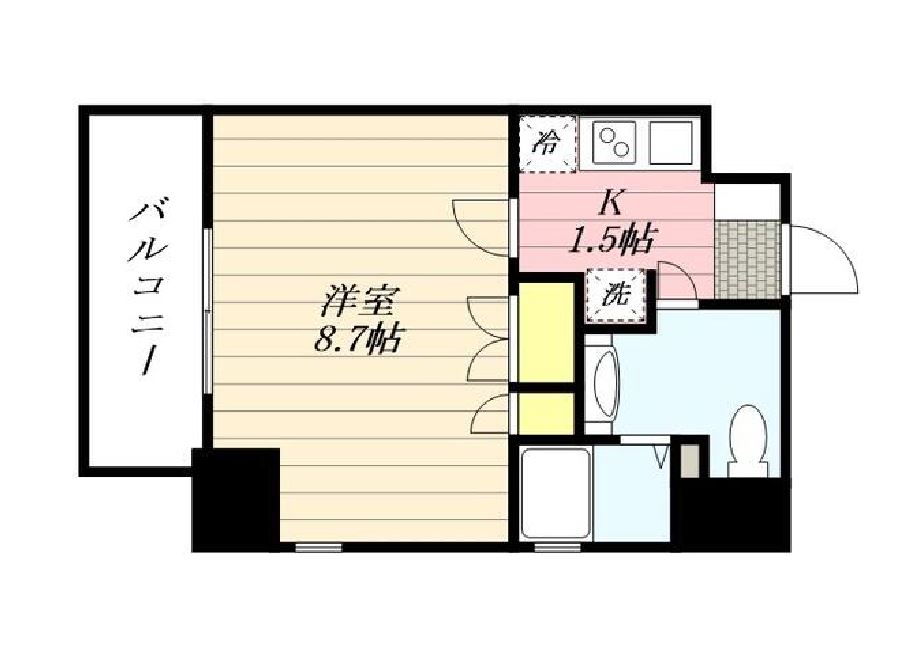 プラーズタワー東新宿　1304号室　間取り