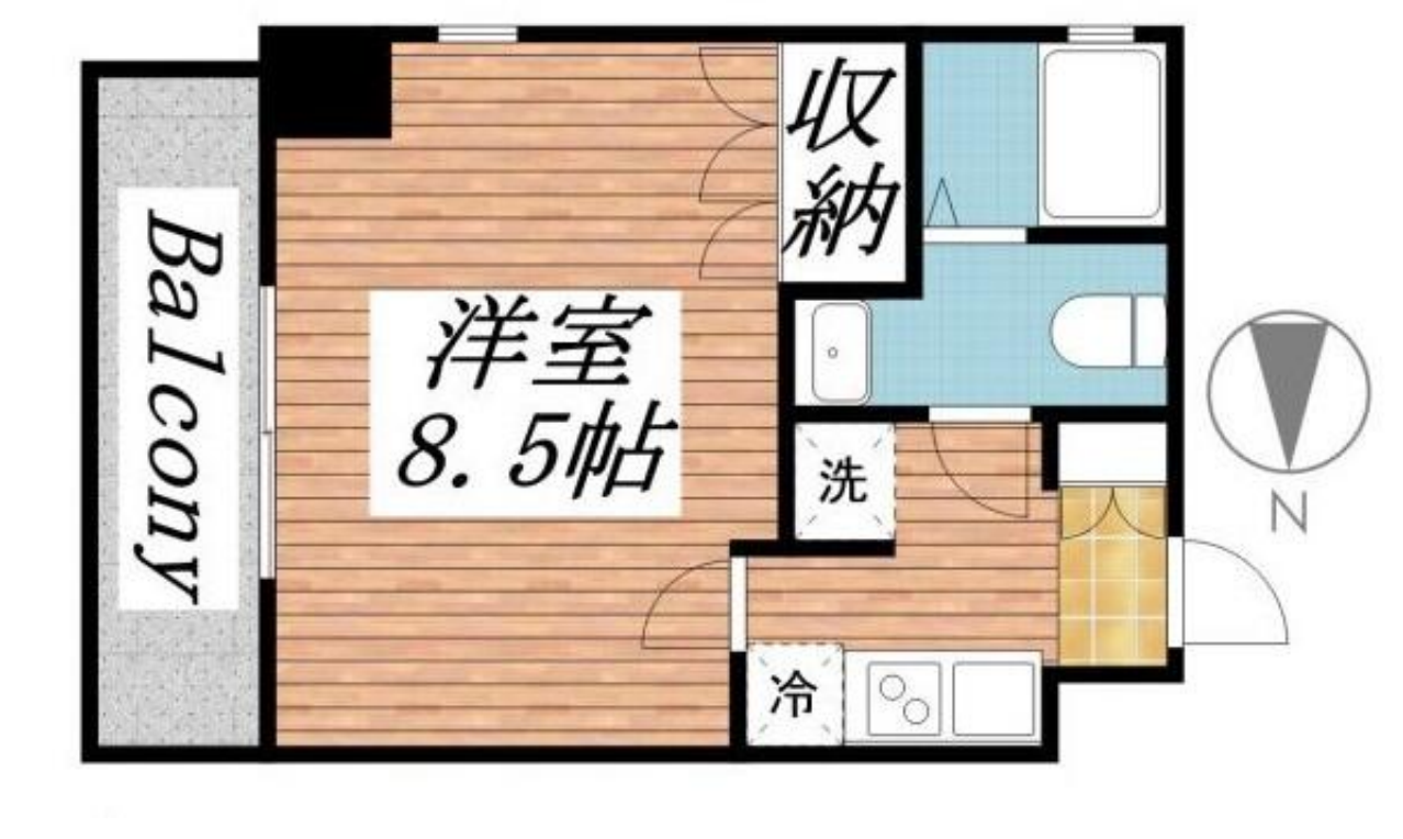 プラーズタワー東新宿　508号室　間取り
