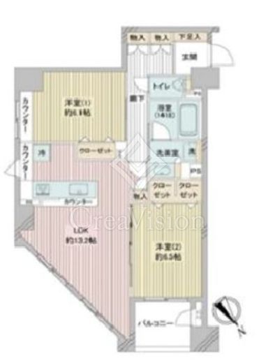 グラン・アルベーラ横濱・関内　308号室　間取り