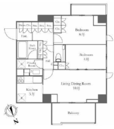プラウド恵比寿　417号室　間取り