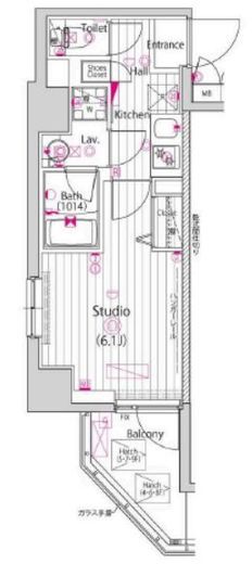 ガーラ横濱関内グランドステージ　815号室　間取り