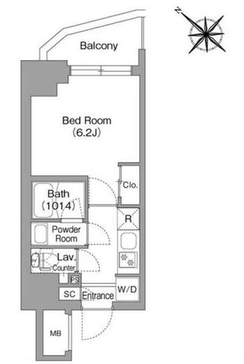 コンフォリア・リヴ横浜平沼　302号室　間取り